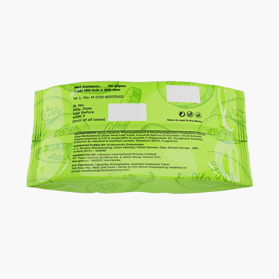 IKSU Cucumber and Aloe Vera Refreshing Wipes - 30Pcs