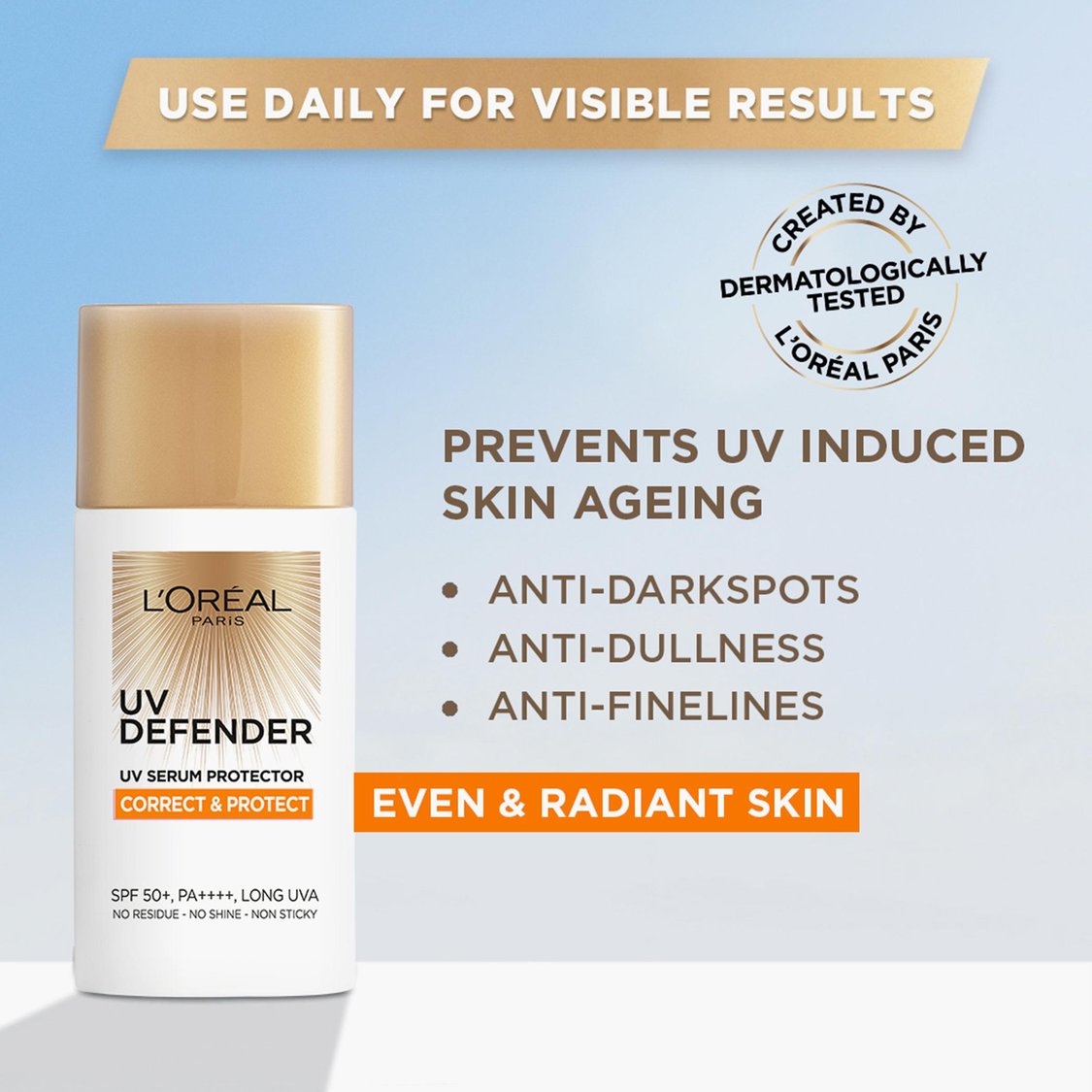 L'OREAL PARIS UV Defender Serum Protector Correct & Protect SPF 50 PA+++ - 50 ml