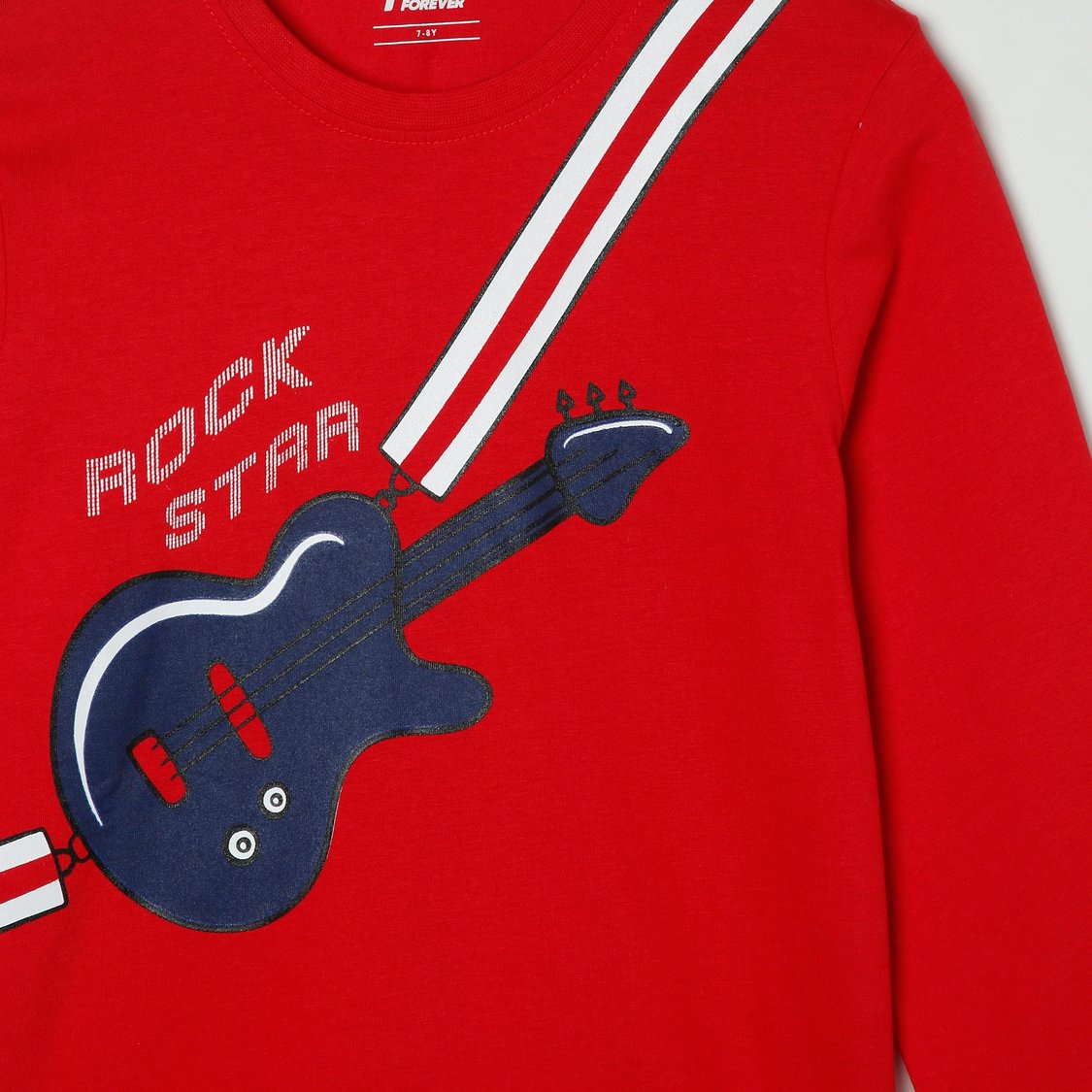 Buy FAME FOREVER Boys Guitar Printed Long Sleeve T-shirt from Fame - Main Image