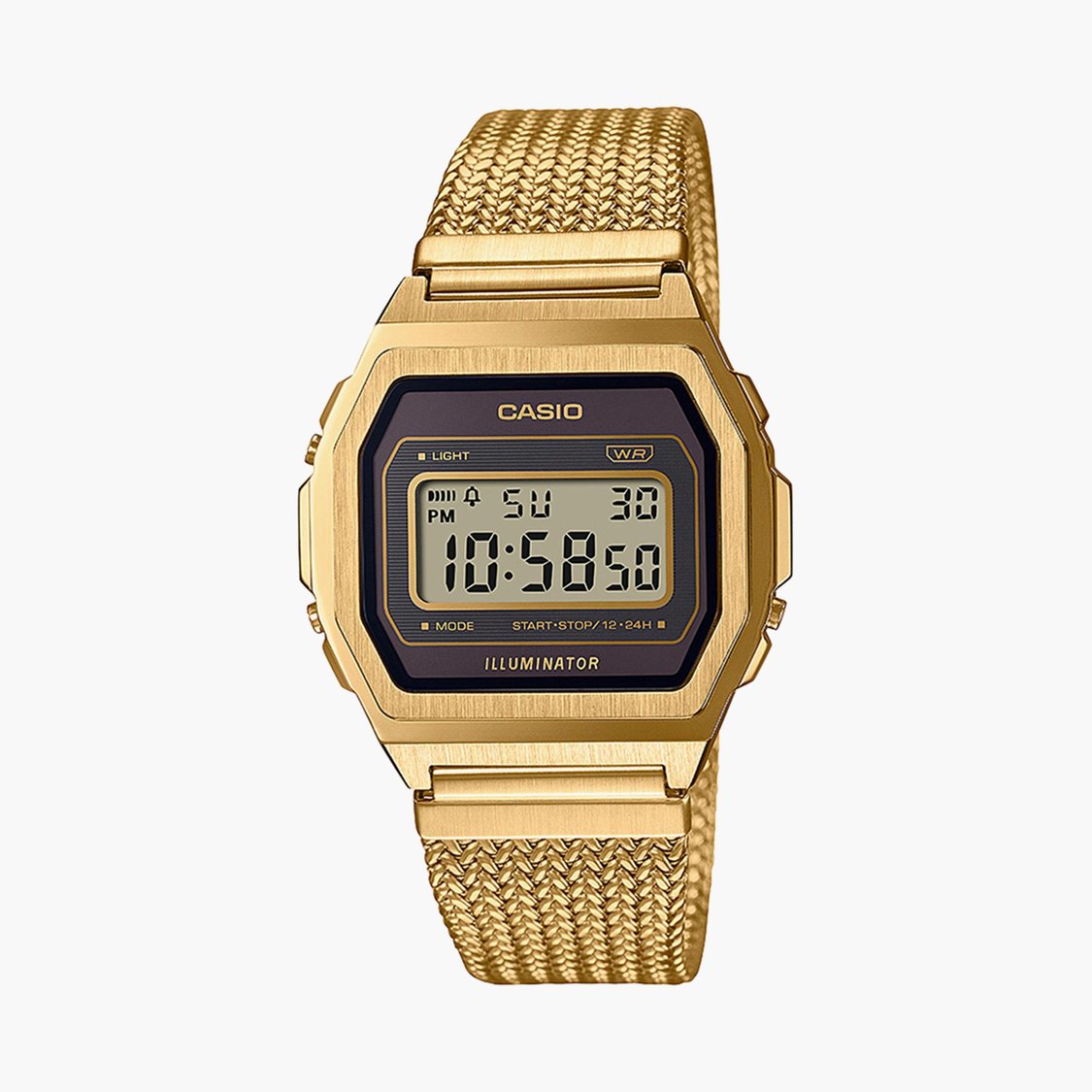 CASIO VINTAGE Unisex Solid Digital Watch with Mesh Strap - D277