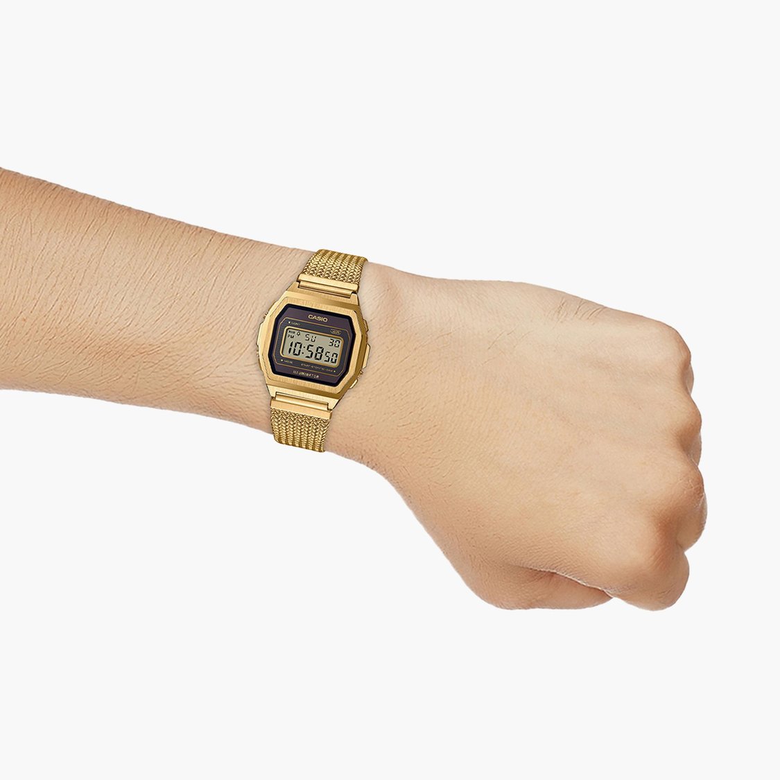 CASIO VINTAGE Unisex Solid Digital Watch with Mesh Strap - D277