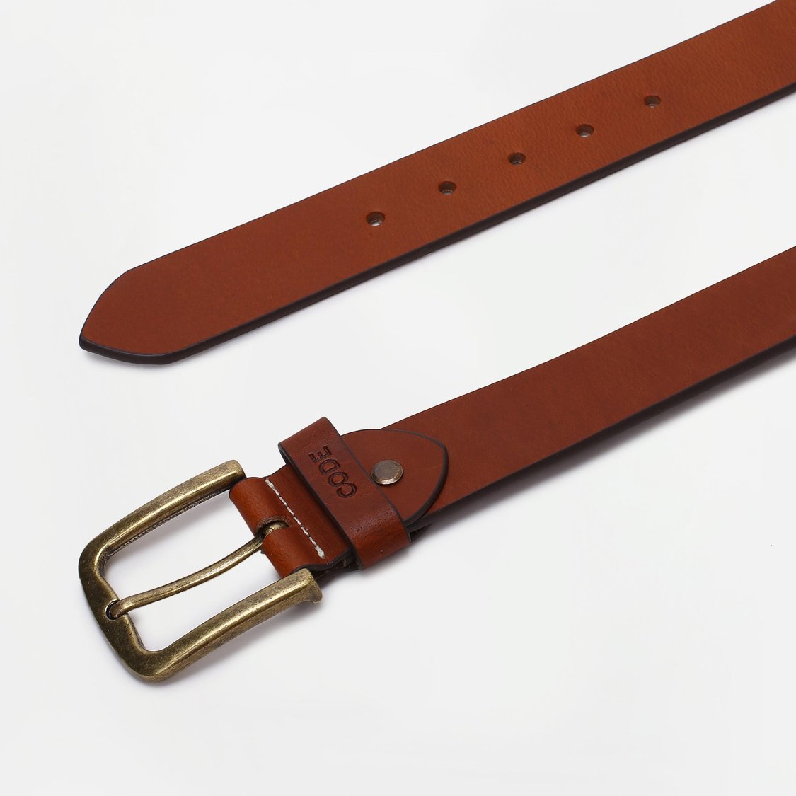 CODE Men Solid Buckle Closure Casual Belt
