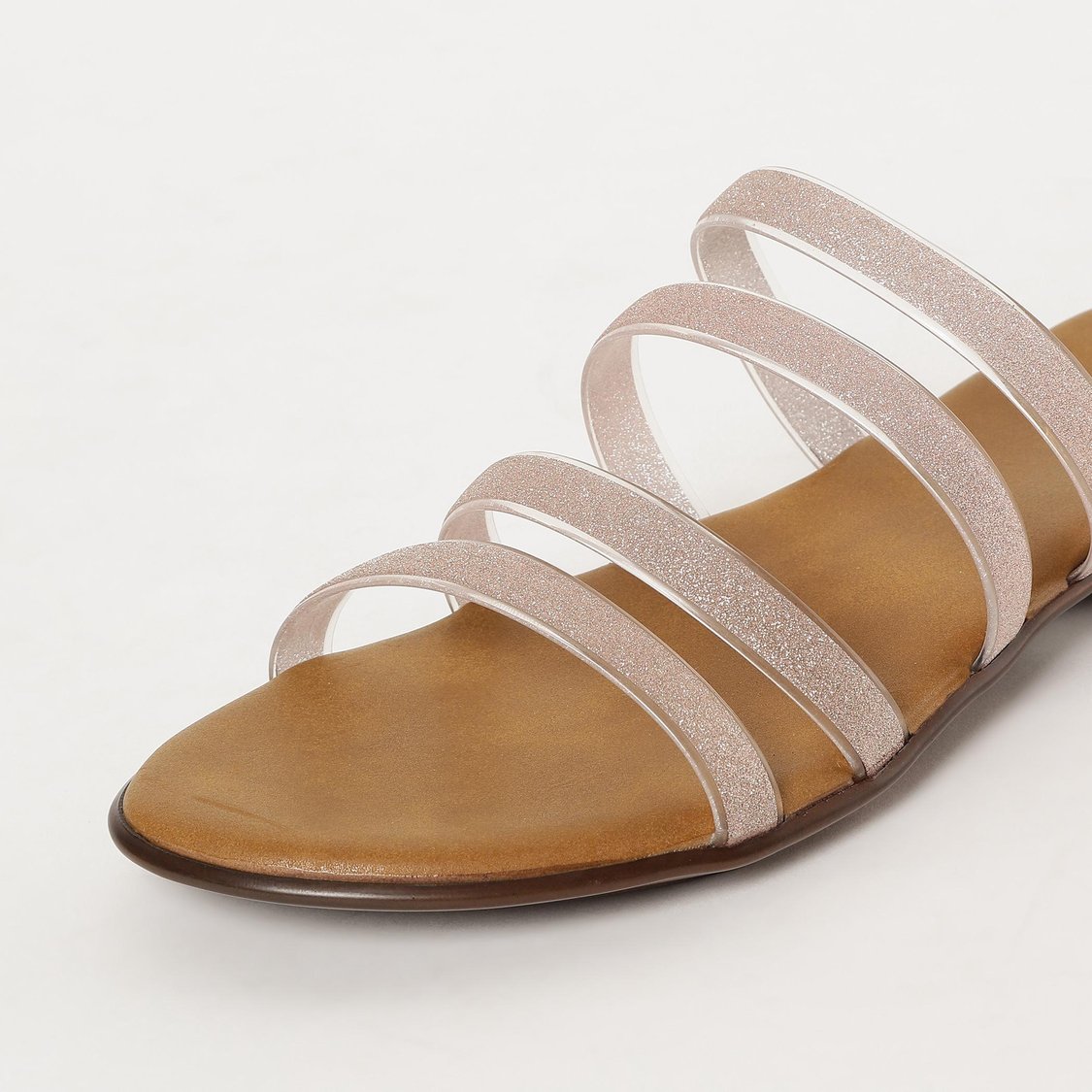 INC.5 Women Shimmery Strappy Flat Sandals