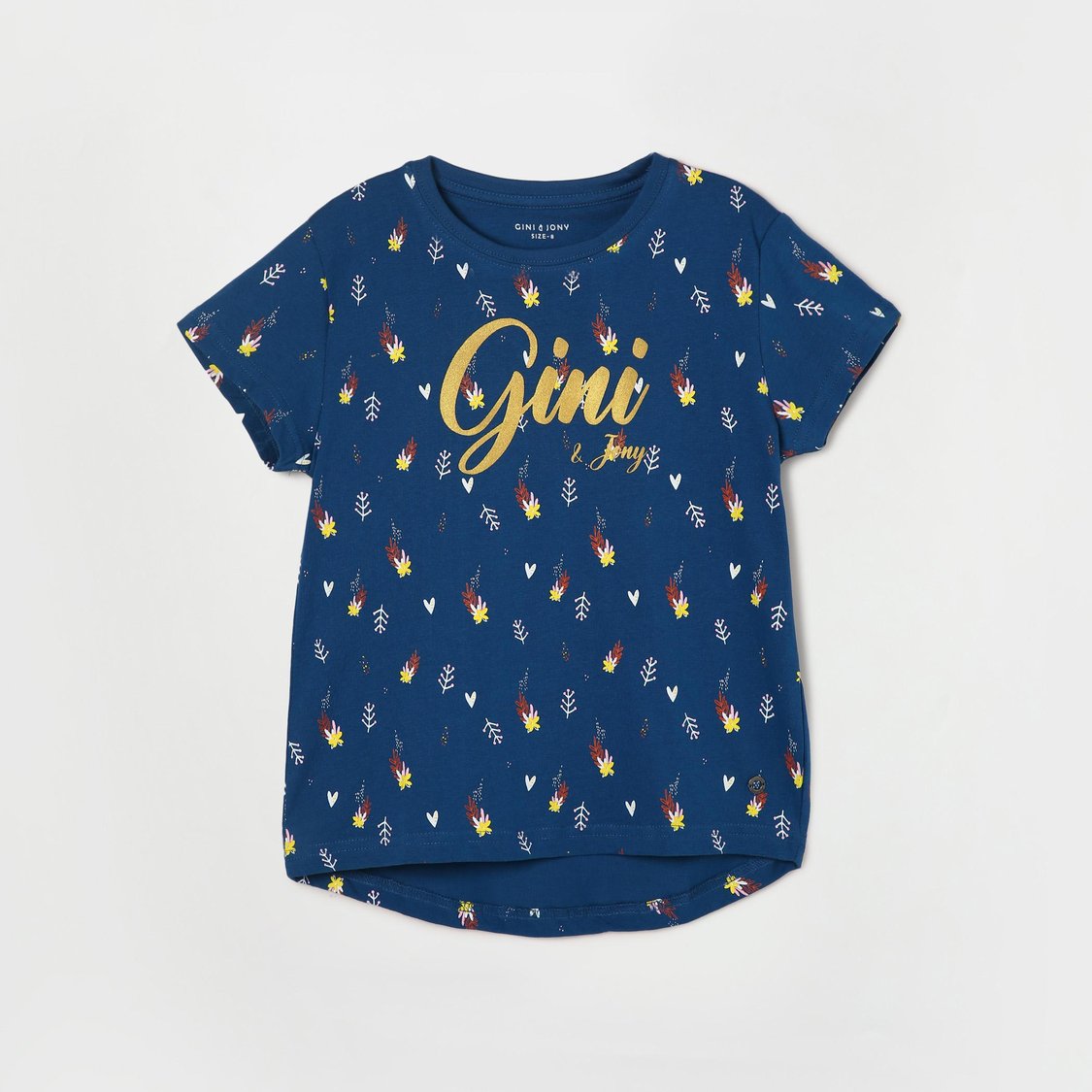 Buy GINI JONY Girls Printed Round Neck T shirt from Gini Jony at just INR 599.0