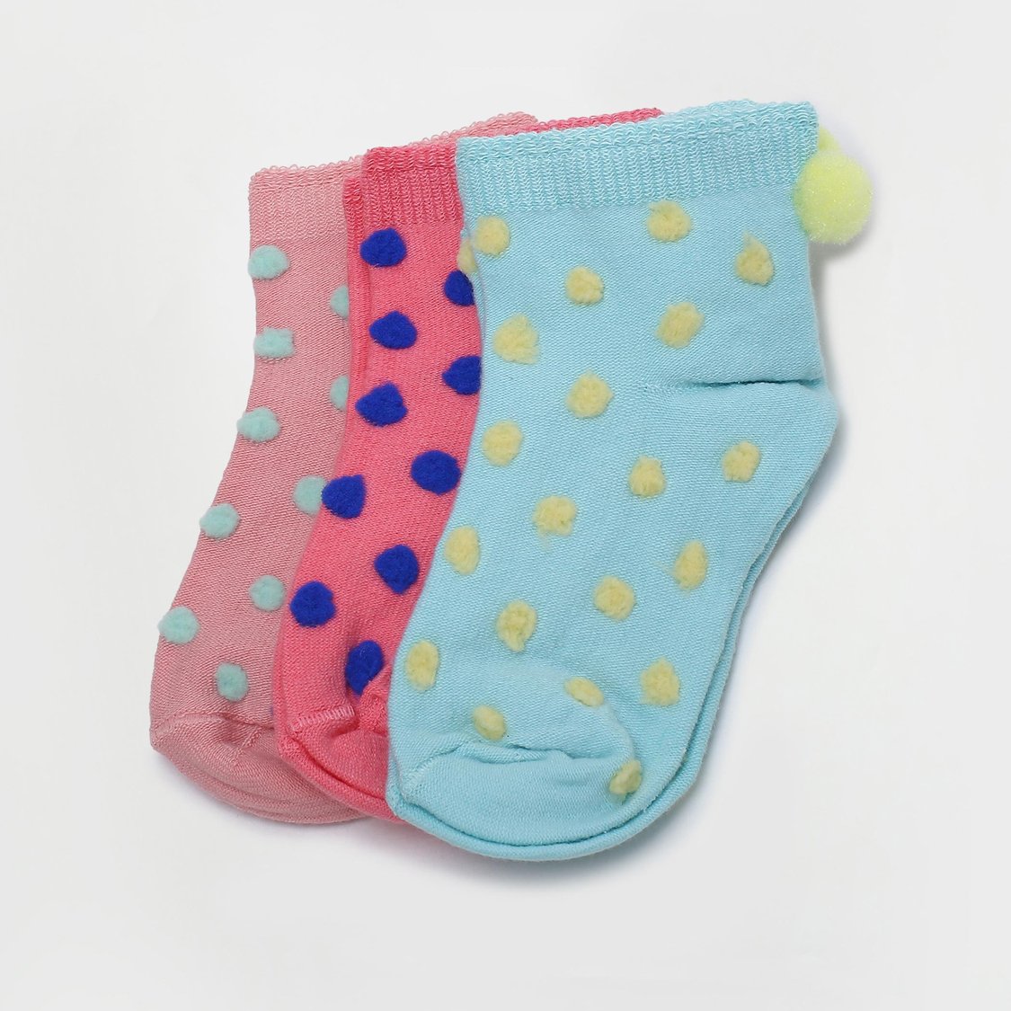 FAME FOREVER Girls Textured Socks - Set of 3