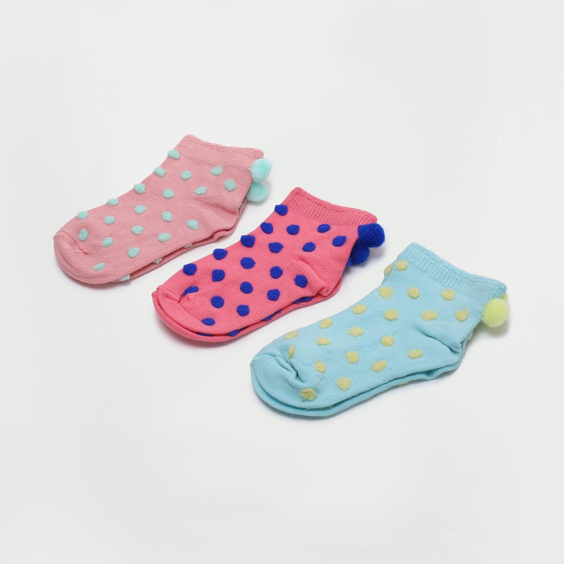 FAME FOREVER Girls Textured Socks - Set of 3