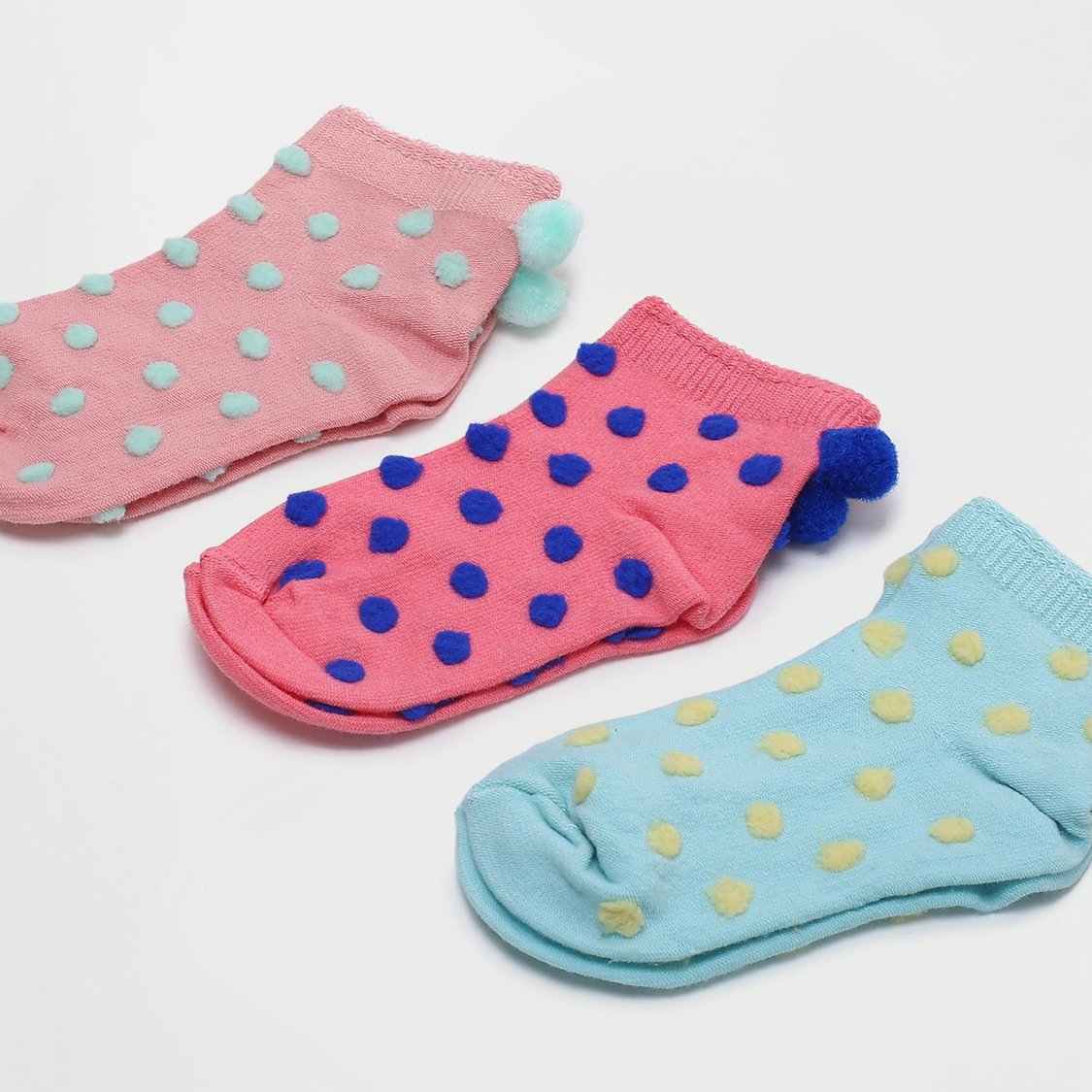 FAME FOREVER Girls Textured Socks - Set of 3