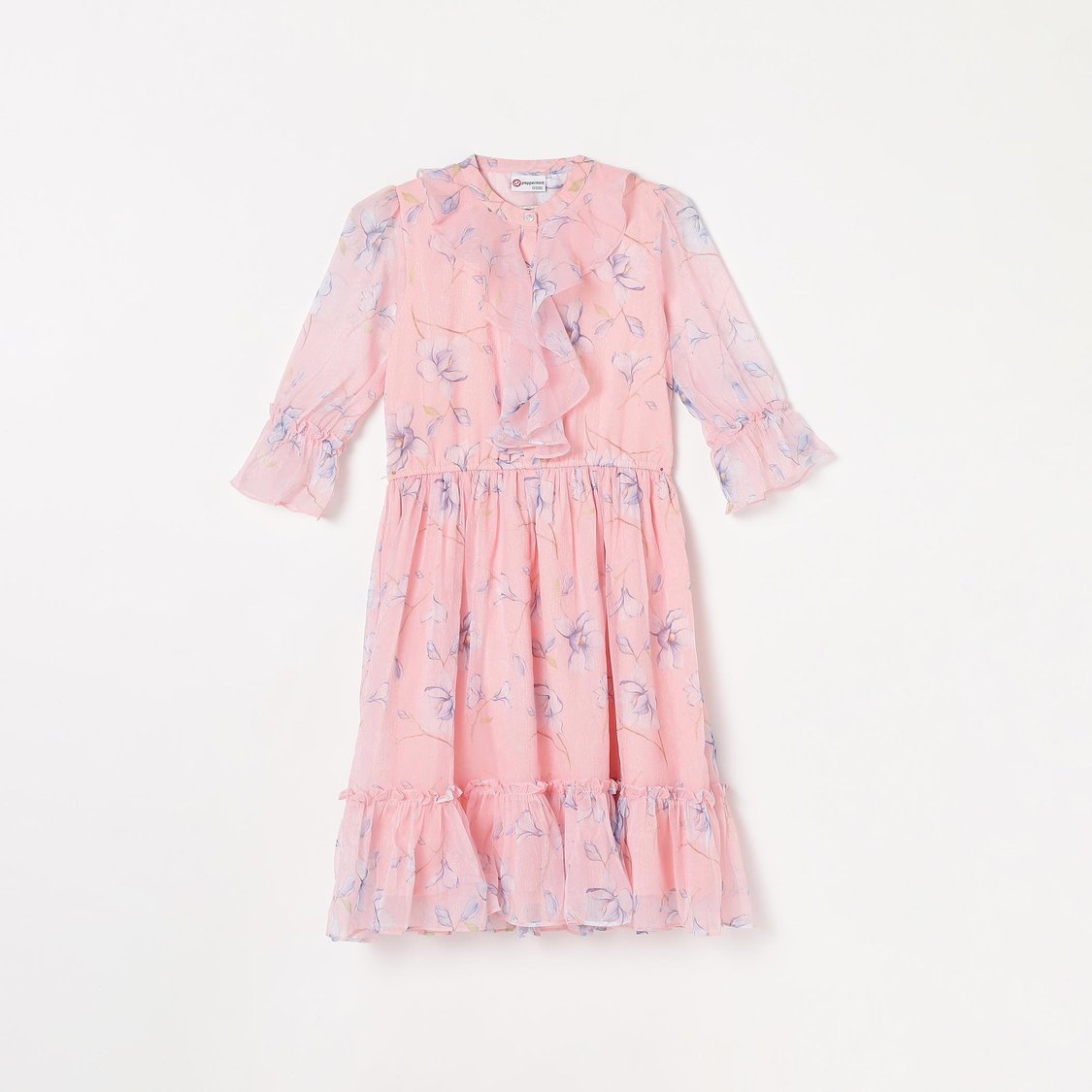 princess polly baby blue dress midi dresses with 3/4 length sleeves