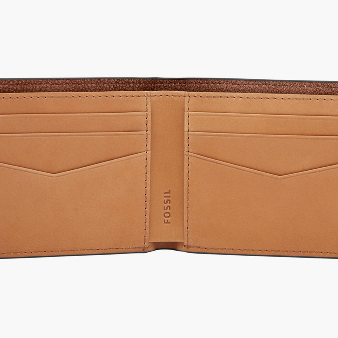 FOSSIL Men Textured Leather Bi-Fold Wallet