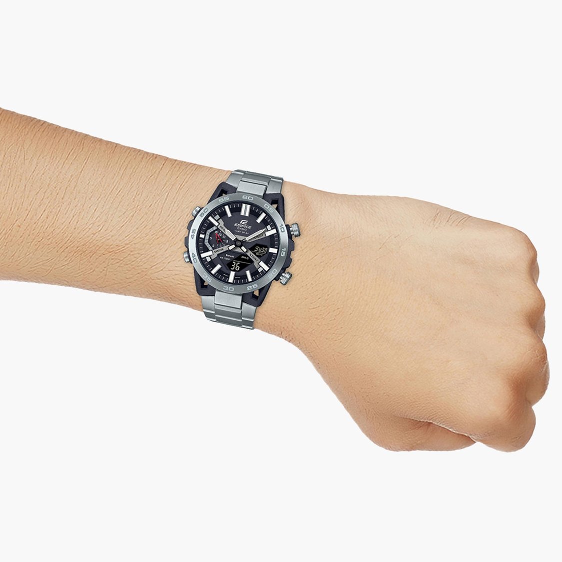 CASIO EDIFICE Men Solid Analog-Digital Watch with Metal Strap - ED564