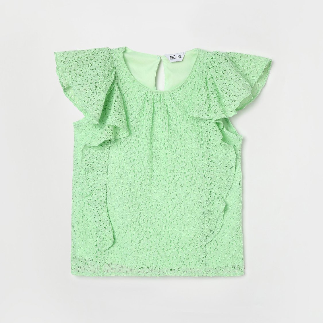 FAME FOREVER Girls Textured Round Neck Top