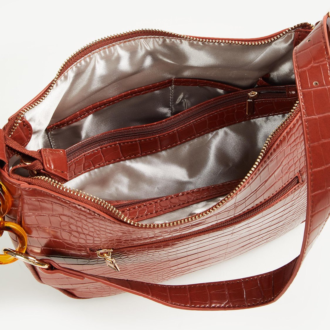 CODE Women Textured Hobo Handheld Bag