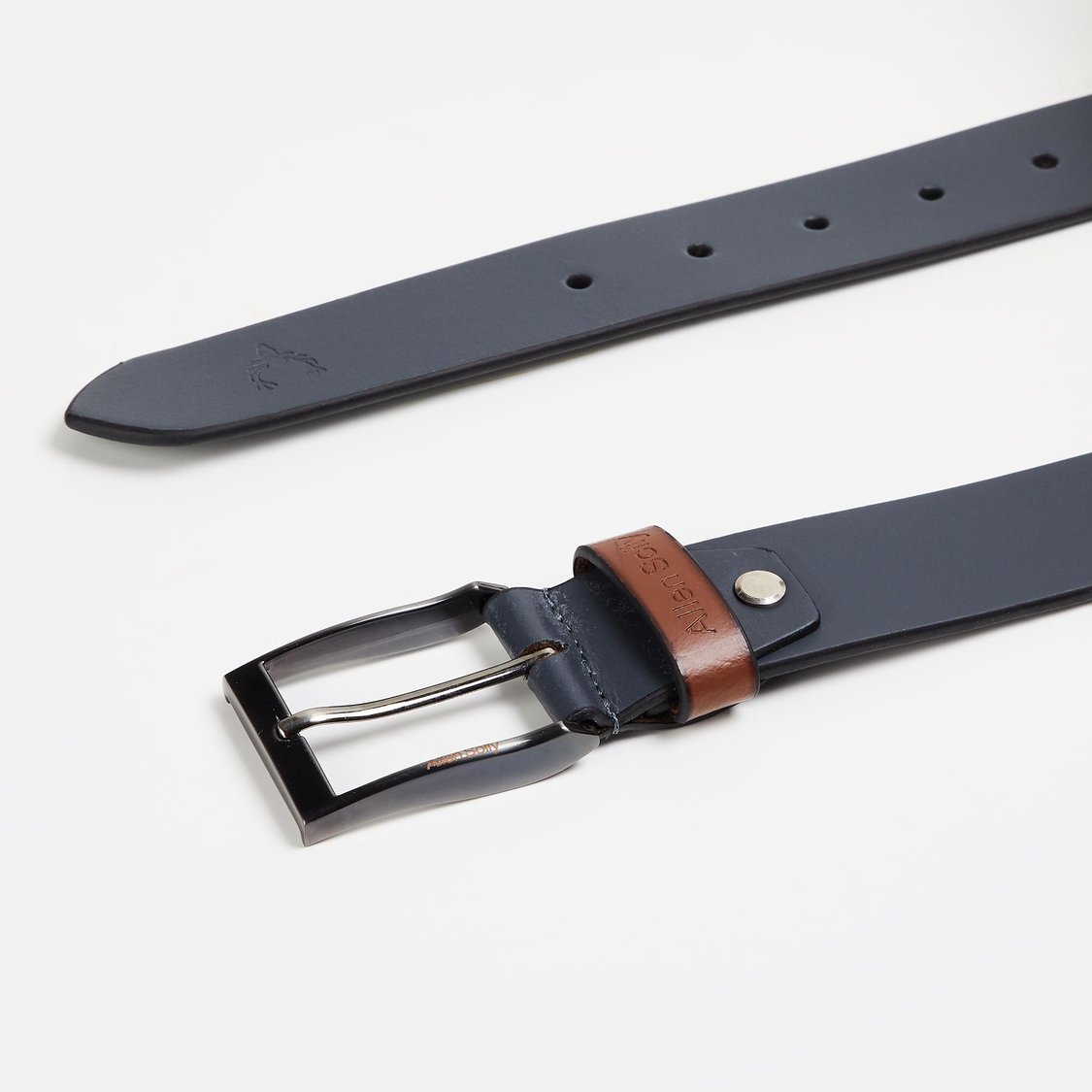 ALLEN SOLLY Men Solid Leather Casual Belt