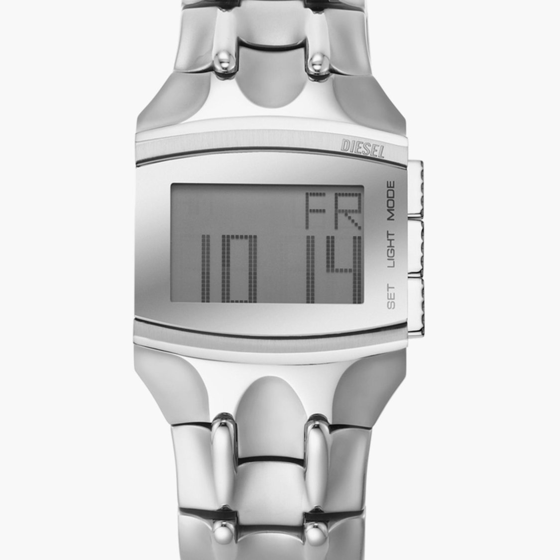 Diesel Croco Digi DZ2155 シルバー（ブラック、シルバーの