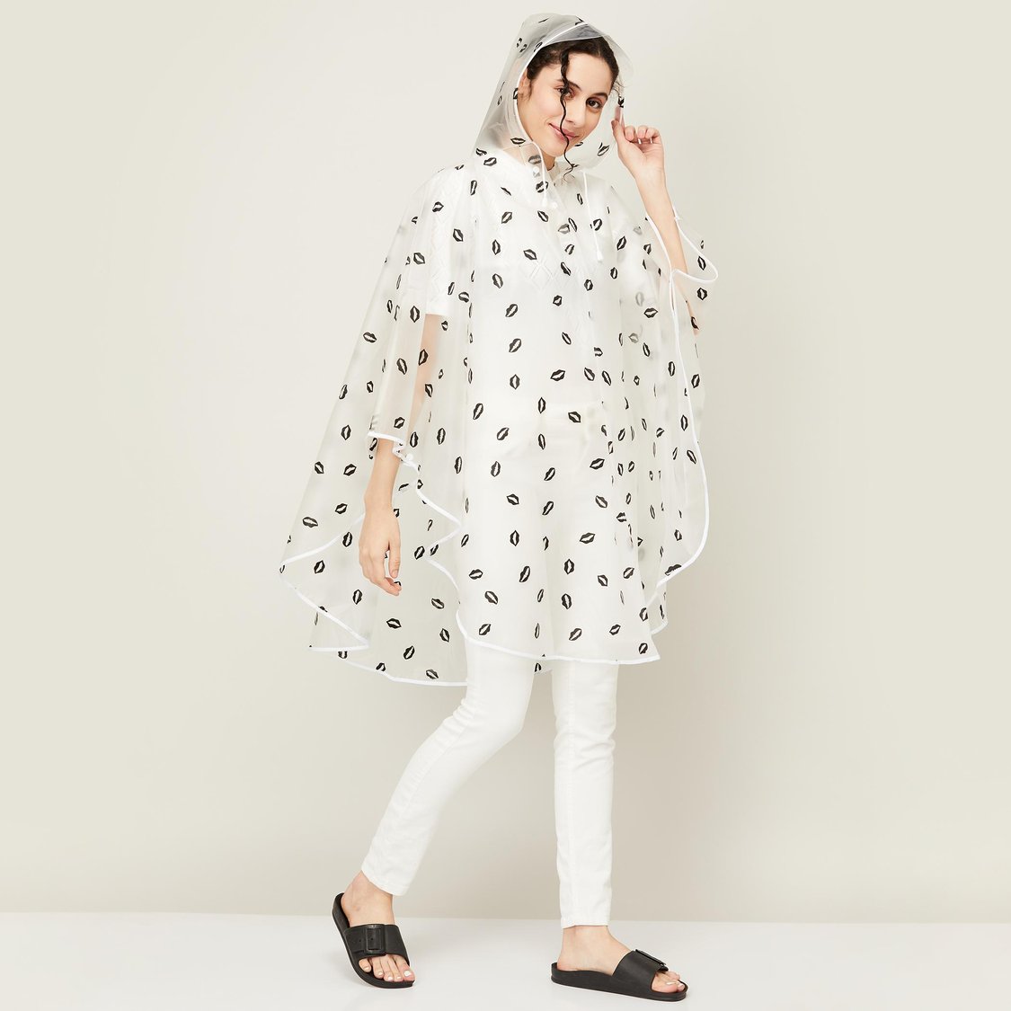 Buy GINGER Women Printed Hooded Raincoat from Ginger at just INR