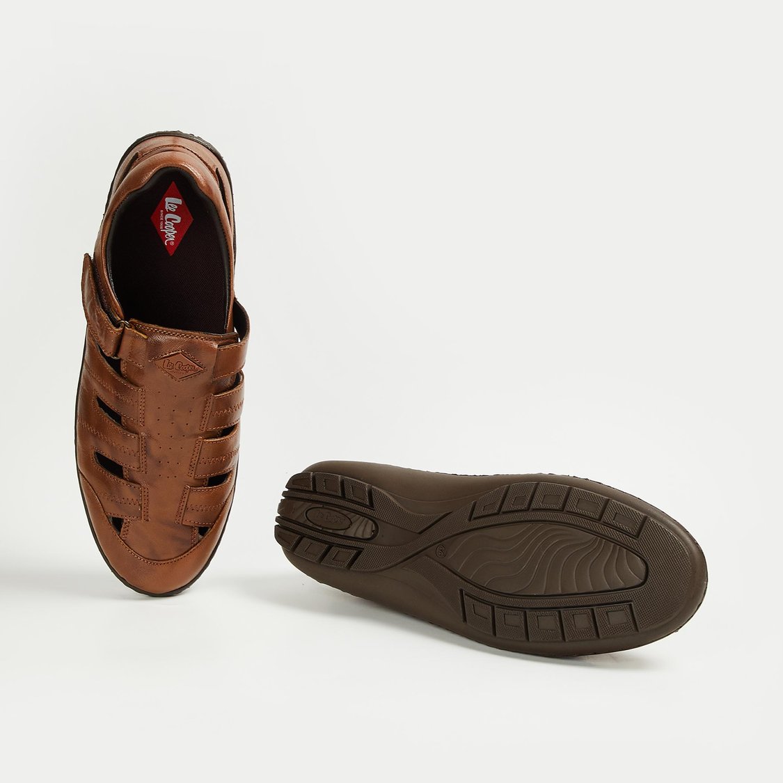 Buy LEE COOPER Men Solid Sandals with Velcro Strap from Lee Cooper at ...