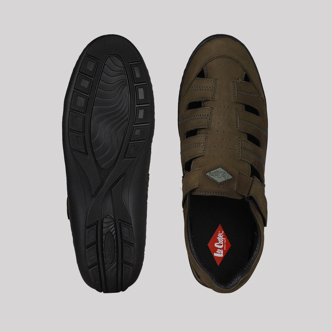 Buy LEE COOPER Men Panelled Slip-On Leather Sandals from Lee Cooper at ...