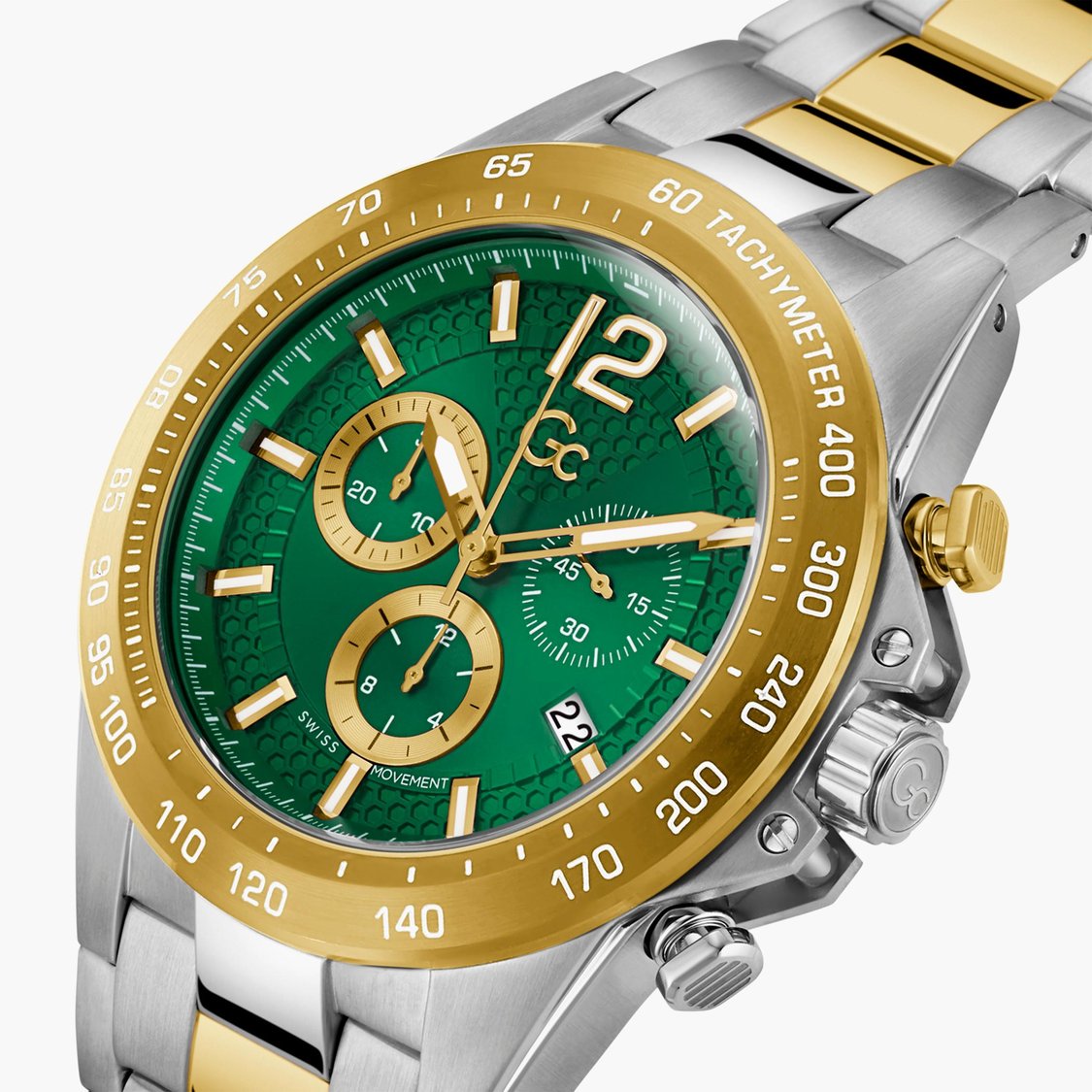 GC Audacious Men Chronograph Watch with Two-Tone Bracelet Strap - Z07008G9MF