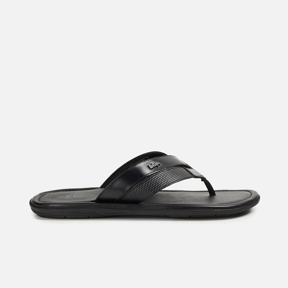 Buy LEE COOPER Men Solid Open-Toe Leather Slippers from Lee Cooper