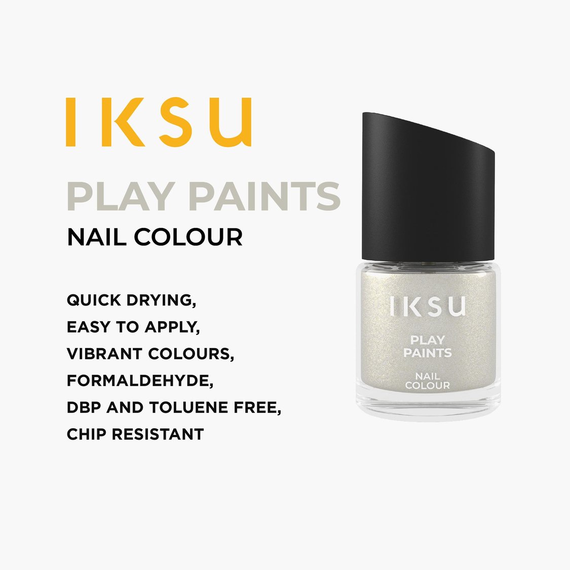 IKSU Play Paints Nail Colour - Snow White - 8ml