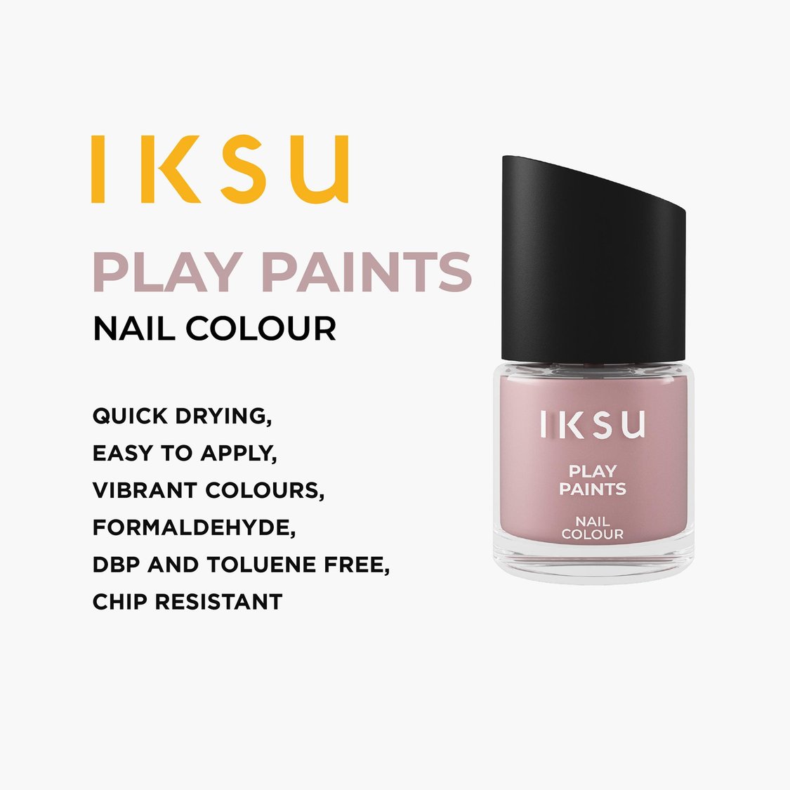IKSU Play Paints Nail Colour - Bubblegum Pink - 8ml