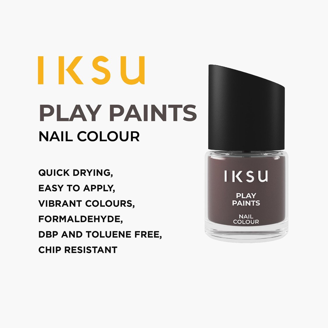IKSU Play Paints Nail Colour - Dark Mocha - 8ml