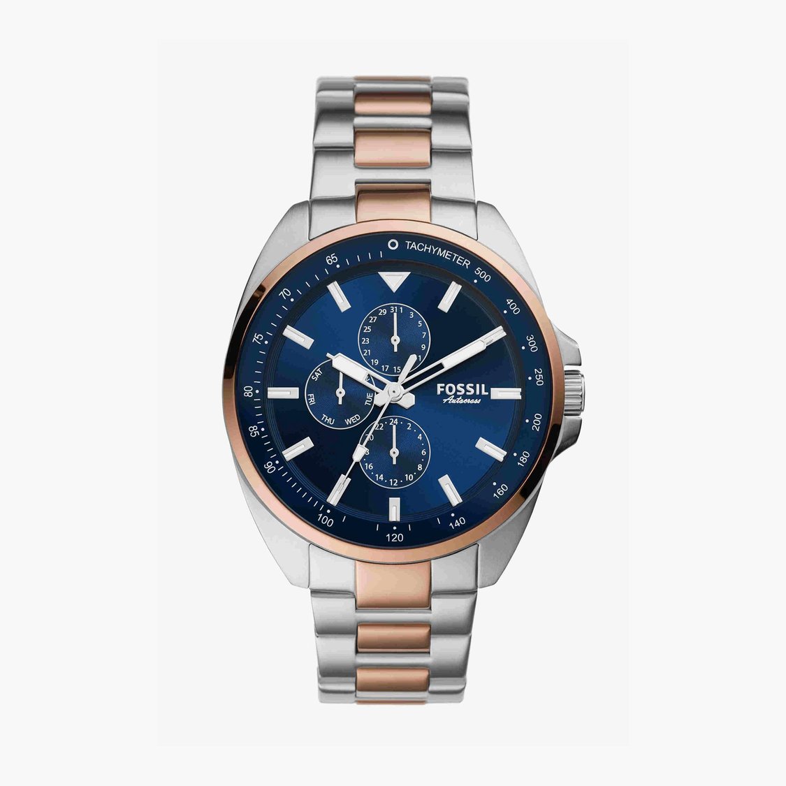 FOSSIL Men Dual-Tone Chronograph Watch with Metal Strap BQ2552IT