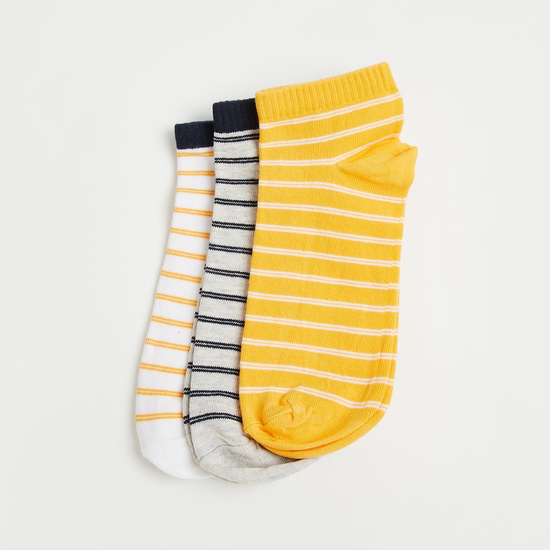 FORCA Men Striped Ankle-Length Socks - Pack of 3
