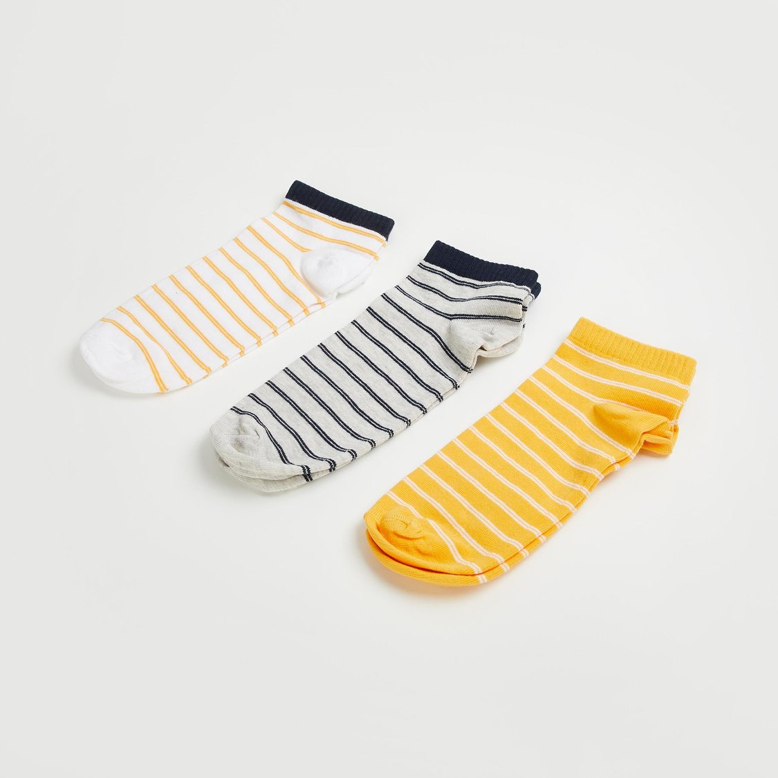 FORCA Men Striped Ankle-Length Socks - Pack of 3