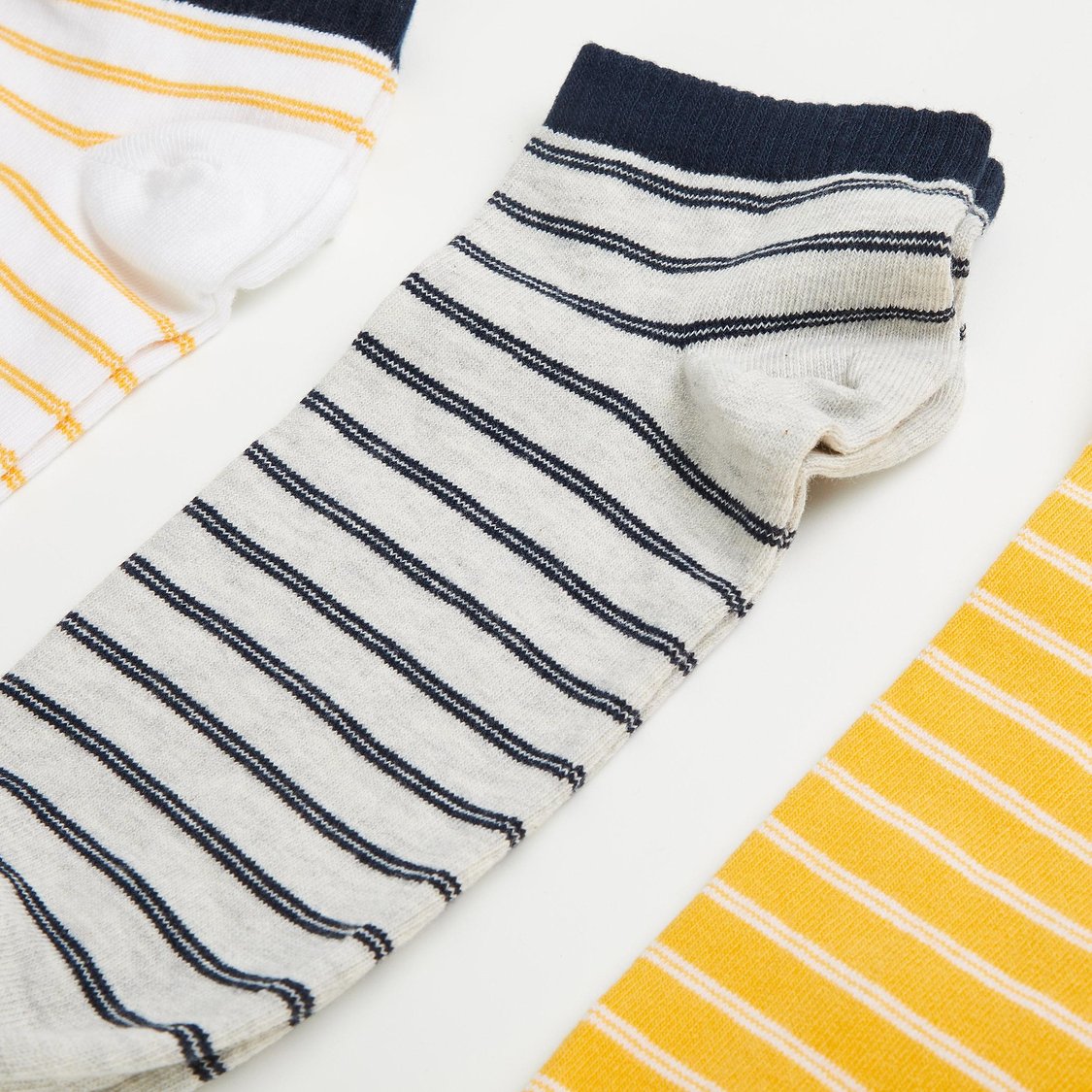 FORCA Men Striped Ankle-Length Socks - Pack of 3