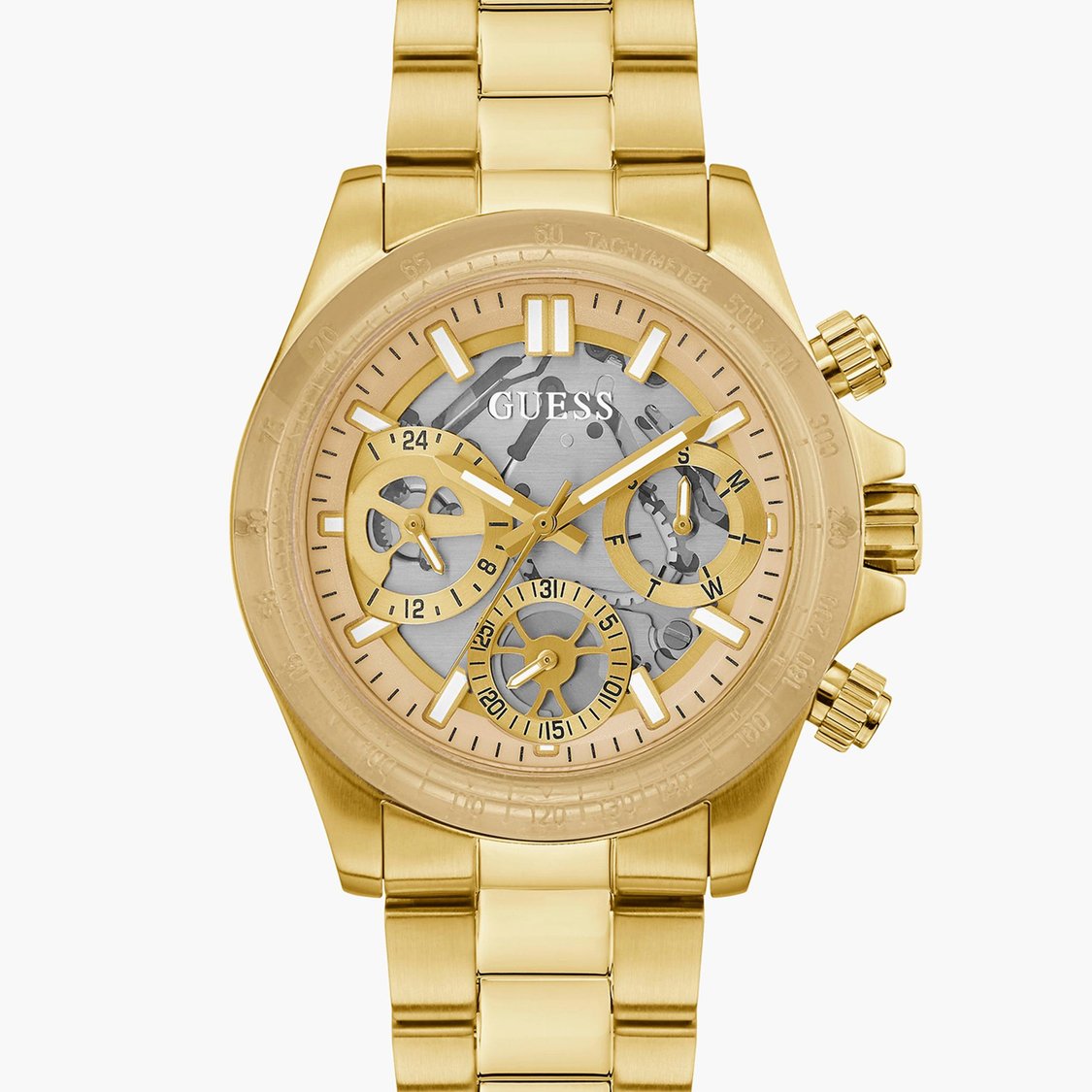 Buy GUESS Women Round Chronograph Watch with Metal Strap
