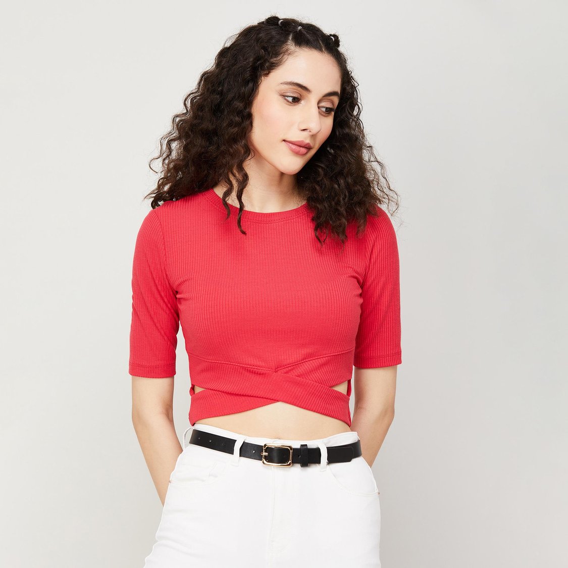 GINGER Women Solid Buckle-Closure Belt - Pack of 2