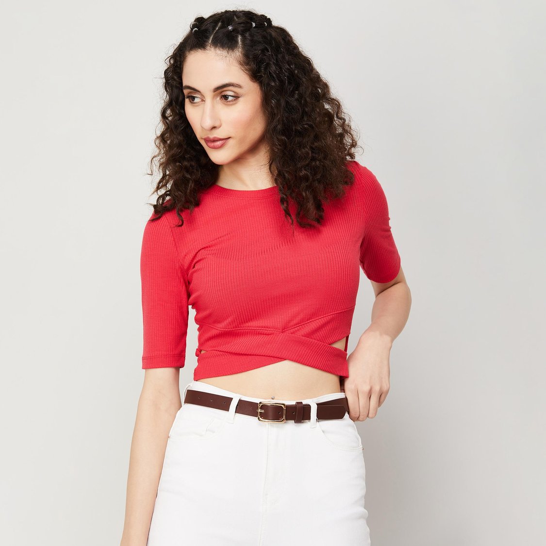 GINGER Women Solid Buckle-Closure Belt - Pack of 2