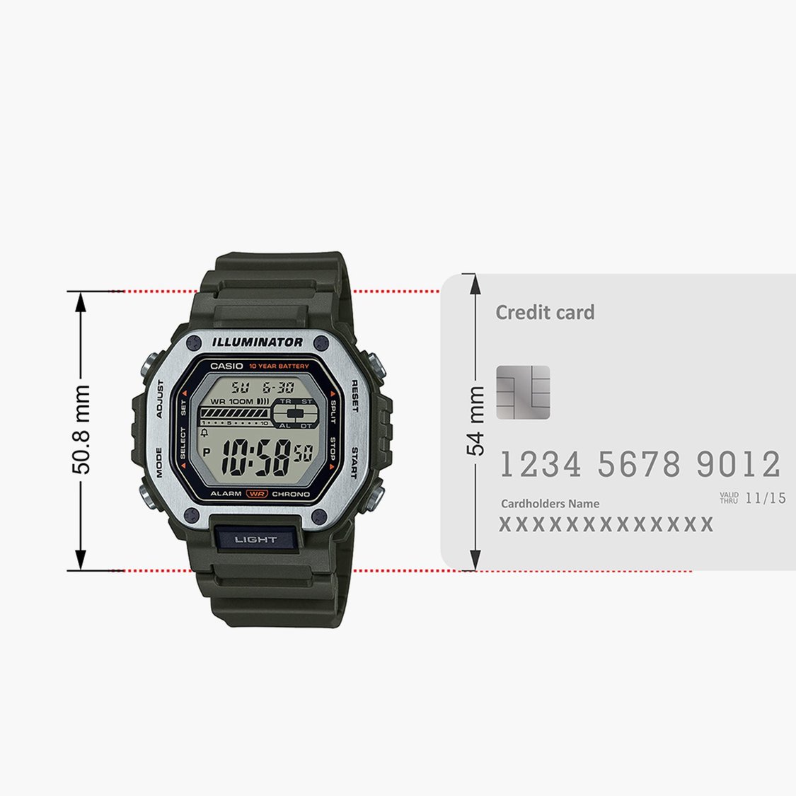 Buy CASIO Youth Men Octagonal Digital Watch with Resin Strap