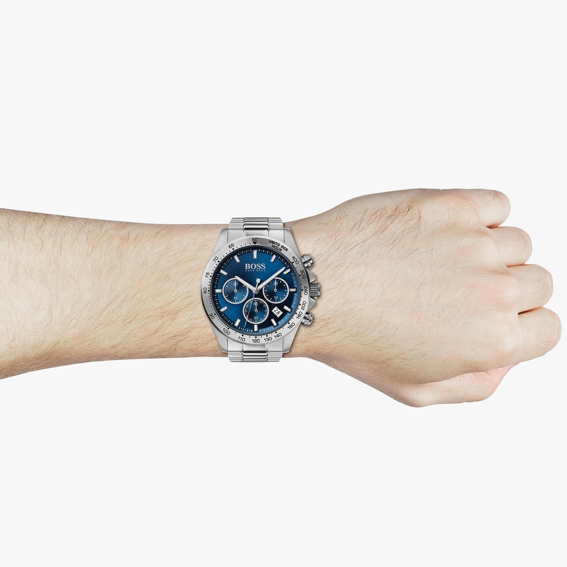 Buy BOSS Men Round Chronograph Watch with Metal Strap 1513755