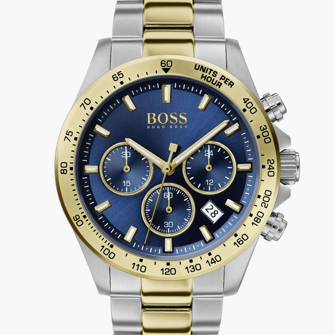 Buy BOSS Men Dual Tone Round Chronograph Watch with Metal Strap 1513767 from Boss at just INR 32925.0