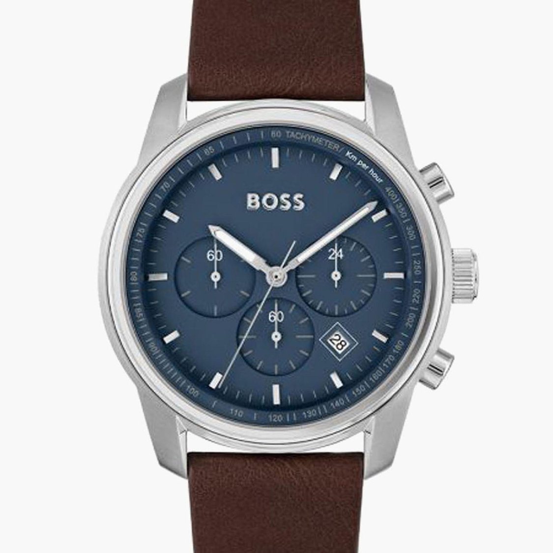 Buy BOSS Trace Men Chronograph Watch with Leather Strap - 1514002