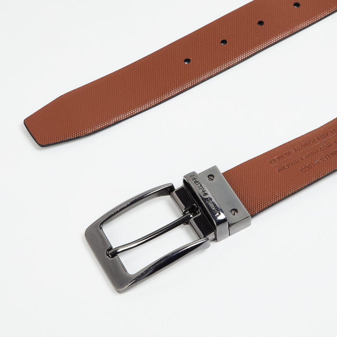 LOUIS PHILIPPE Men Textured Reversible Leather Belt