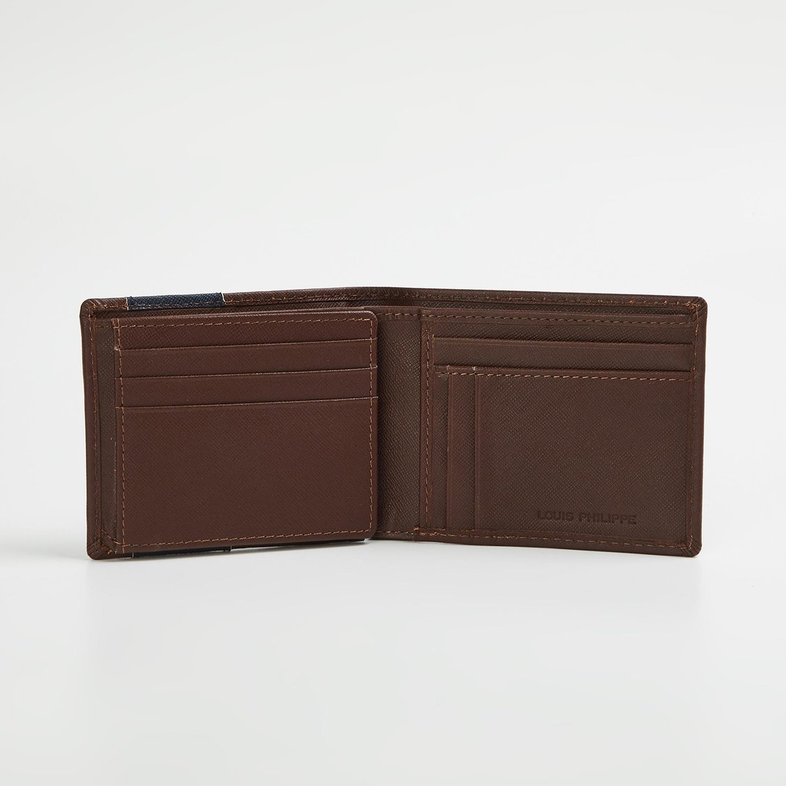 LOUIS PHILIPPE Men Textured Leather Bi-Fold Wallet