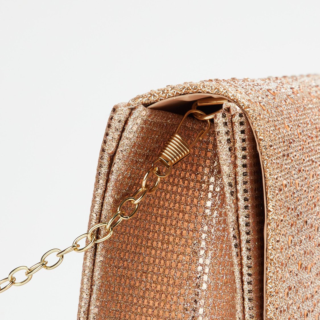 CODE Women Embellished Clutch with Chain Strap