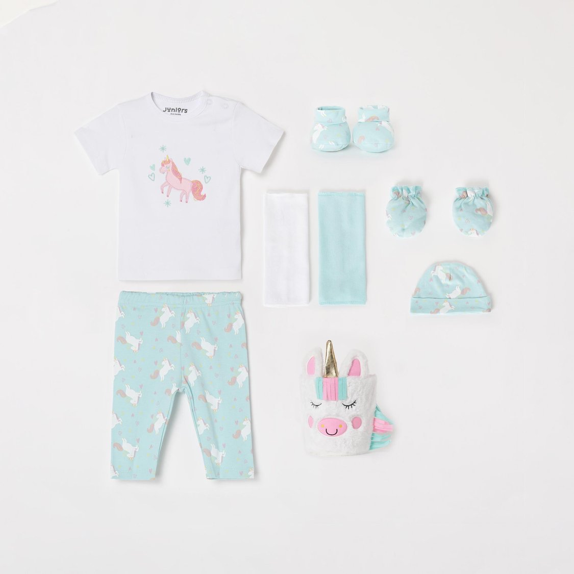 JUNIOR BABY Girls Printed Gift Set - Pack of 8