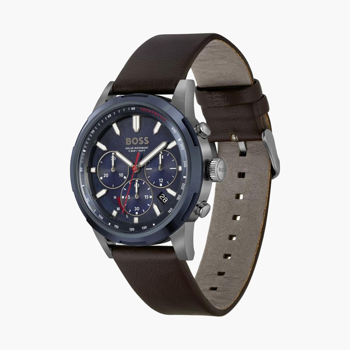 Buy BOSS Solgrade Men Round Chronograph Watch with Leather Strap