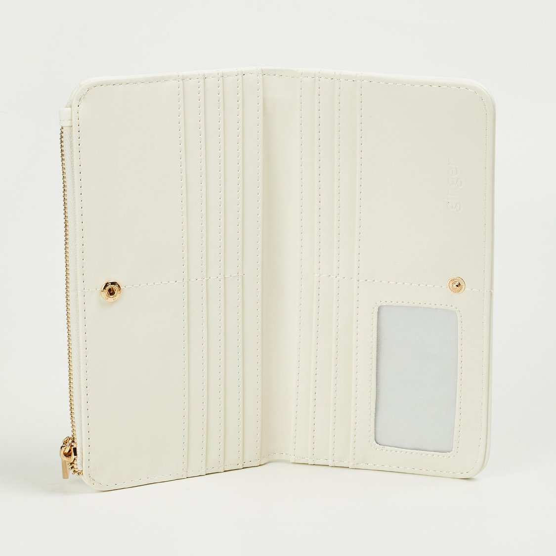 GINGER Women Solid Push-Button Bi-Fold Wallet