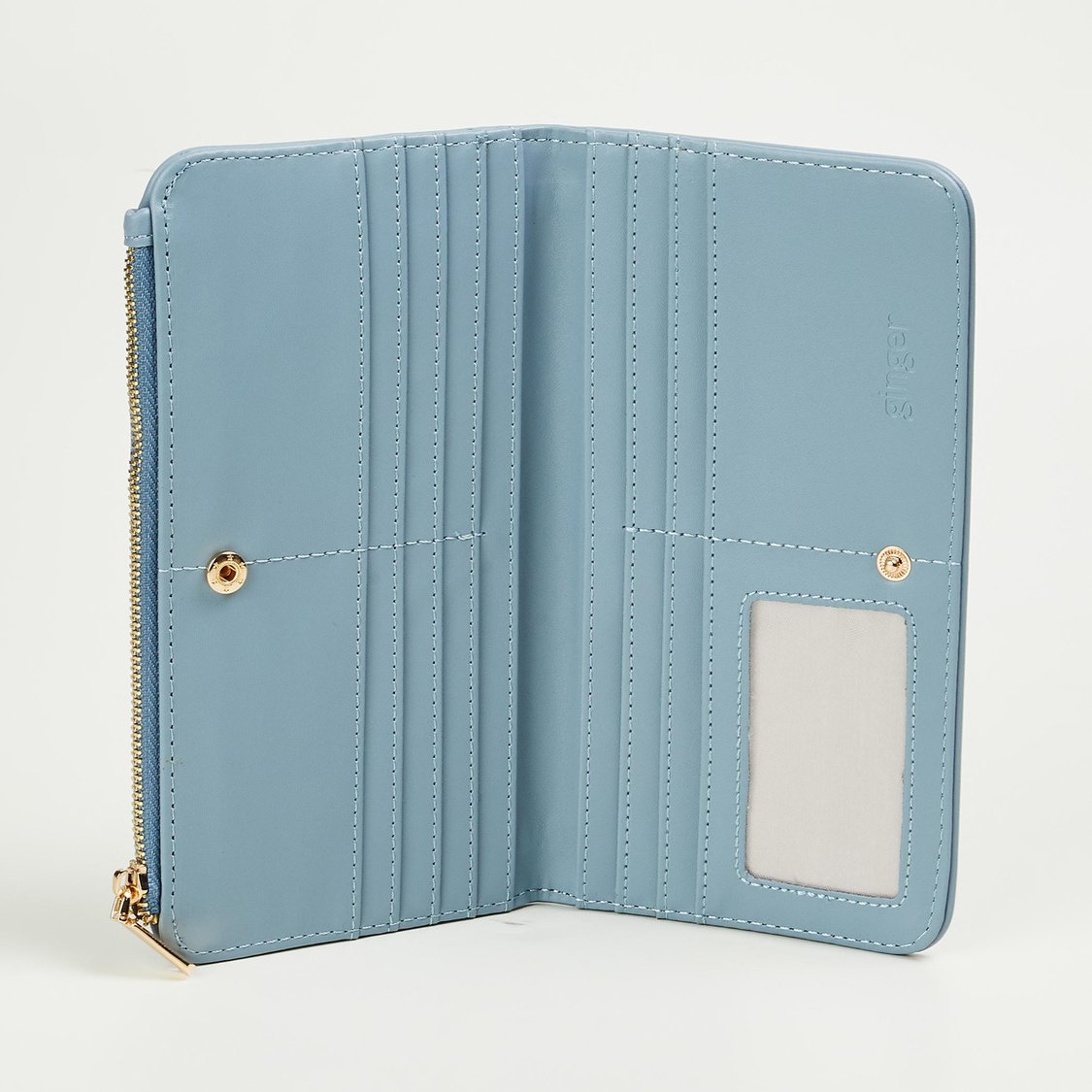 GINGER Women Solid Push-Button Bi-Fold Wallet