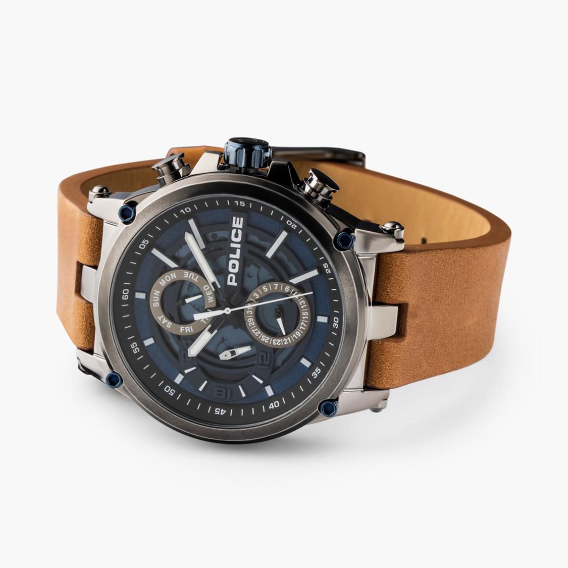 Buy POLICE Men Leather Strap Multifunction Watch PLPEWJF2108601