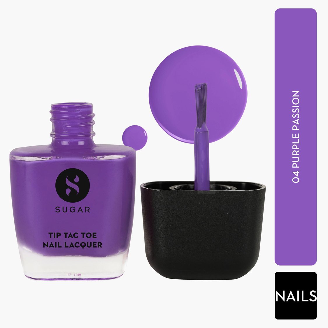 SUGAR Cosmetics Tip Tac Toe Nail Lacquer - 04 Purple Passion - 9ml