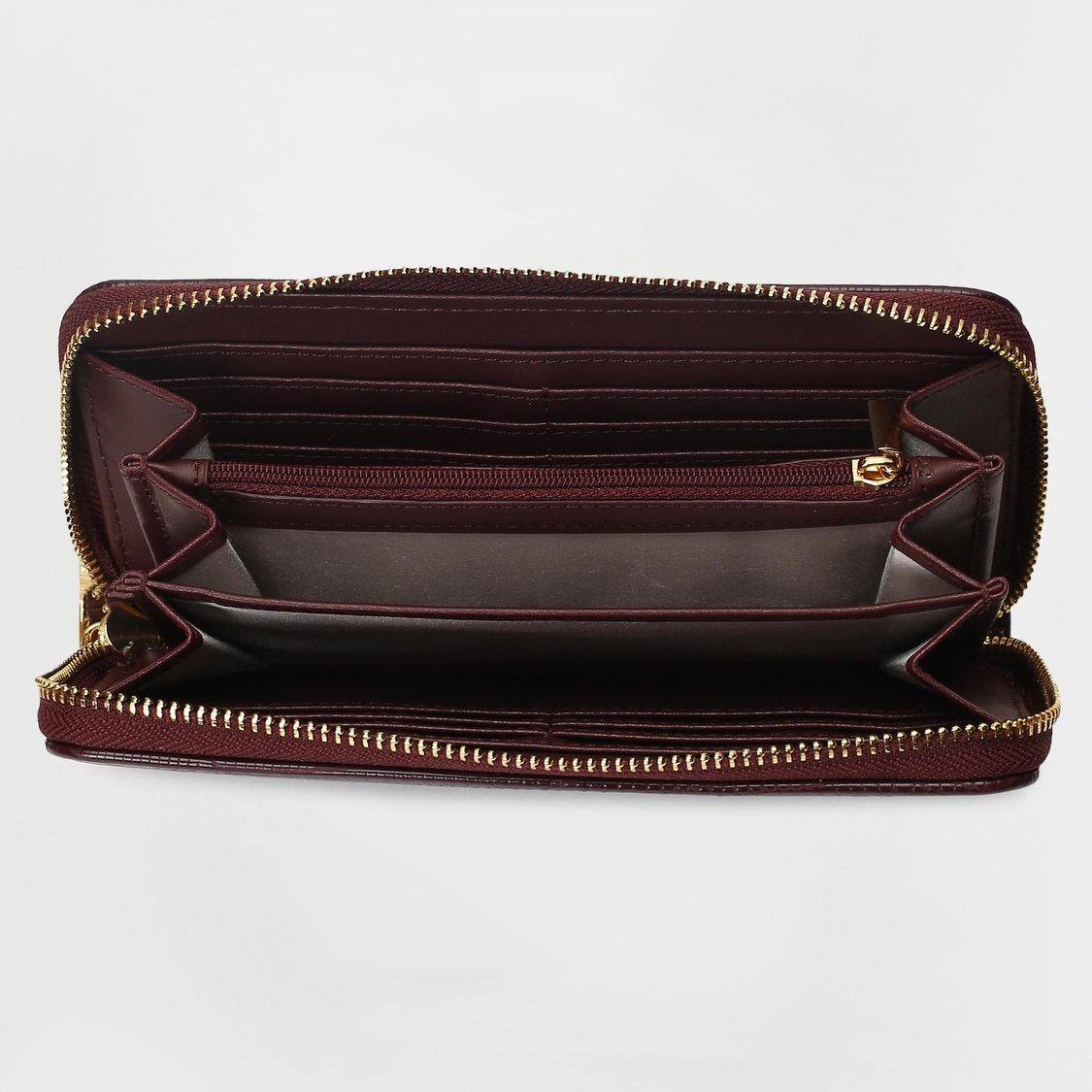 GINGER Women Croc Textured Zip-Around Wallet