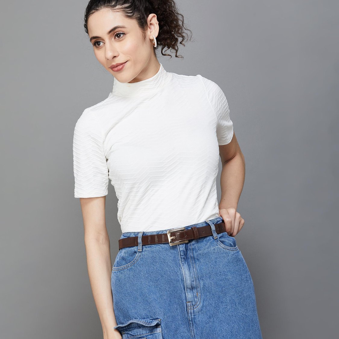 GINGER Women Croc-Textured Belt