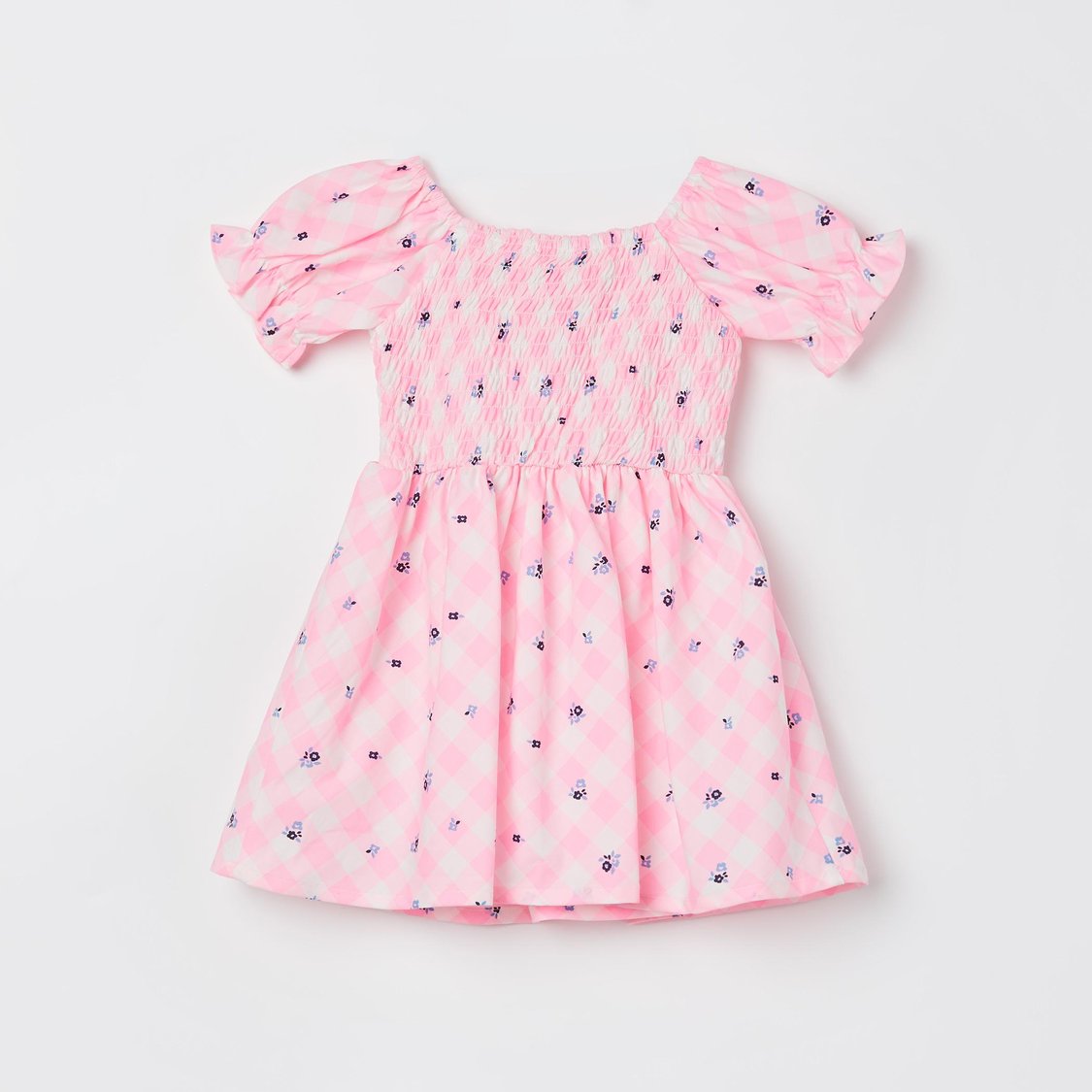 PEPPERMINT Girls Smocked Fit and Flare Dress