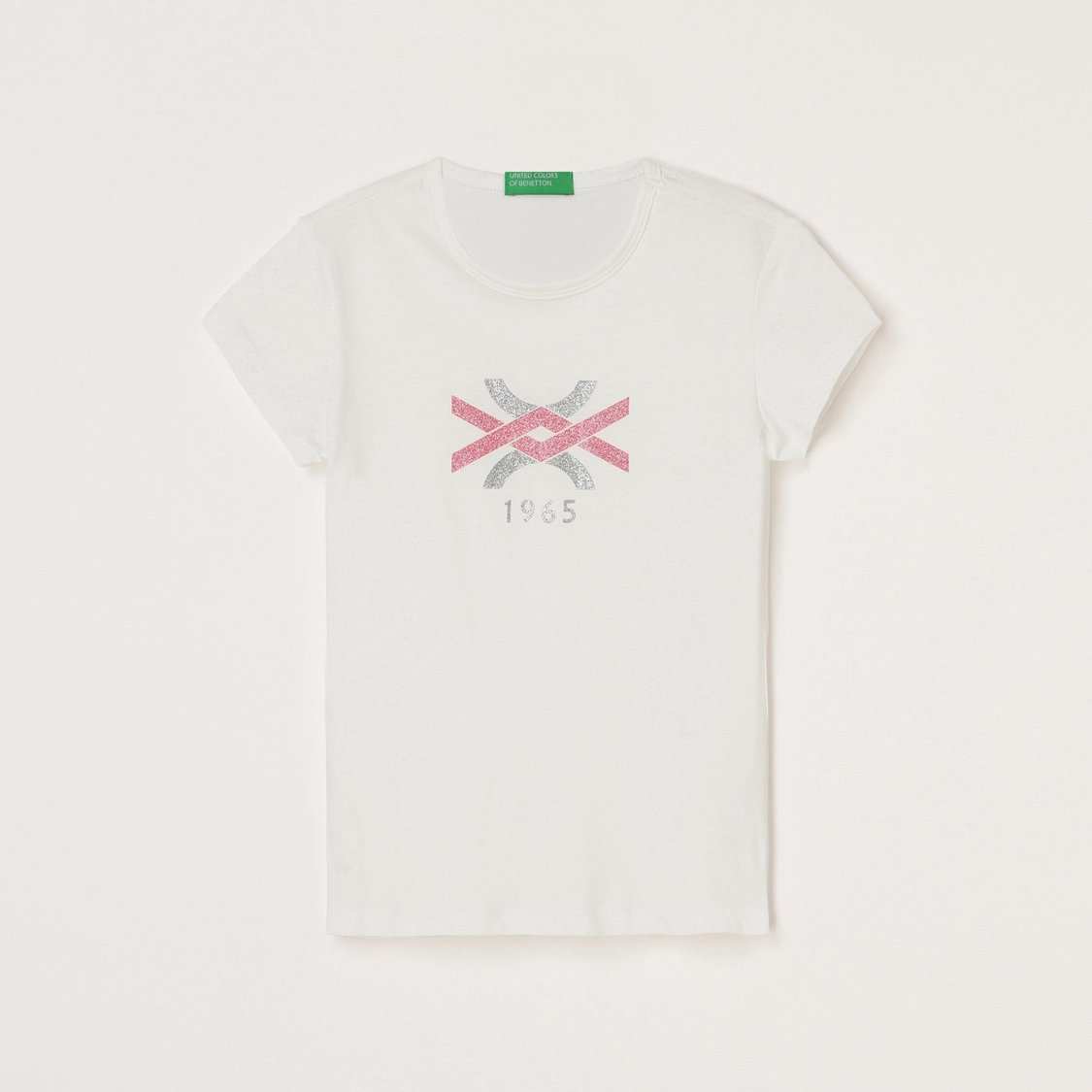 UNITED COLORS OF BENETTON Girls Printed Round Neck T-shirt